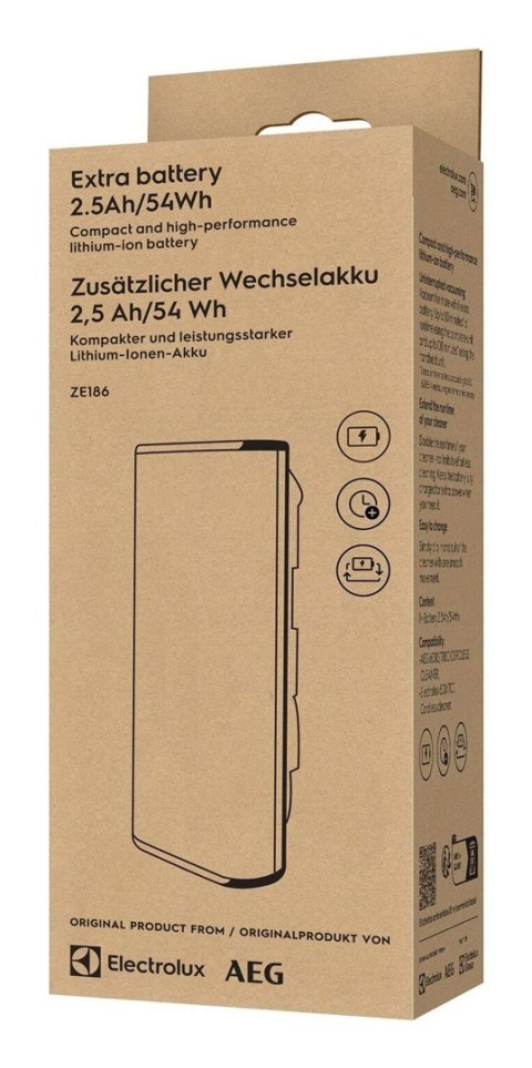 AEG ZE186 Bateria Pionowy odkurzacz