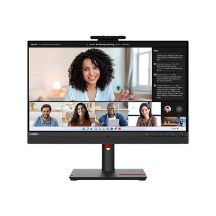 Lenovo Monitor ThinkVision 23.8" T24mv-30 16:9 Panel IPS 1920 x 1080 Lift USB Hub Daisy Chain Ethernet RJ45 Camera & Speakers DP