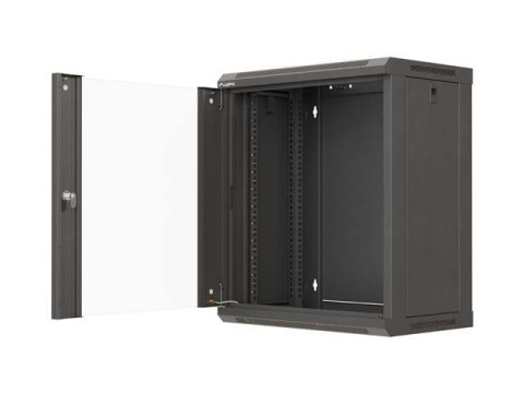 LANBERG SZAFA INSTALACYJNA RACK WISZĄCA 19" 12U 540X350 CZARNA DRZWI PRZESZKLONE (FLAT PACK)
