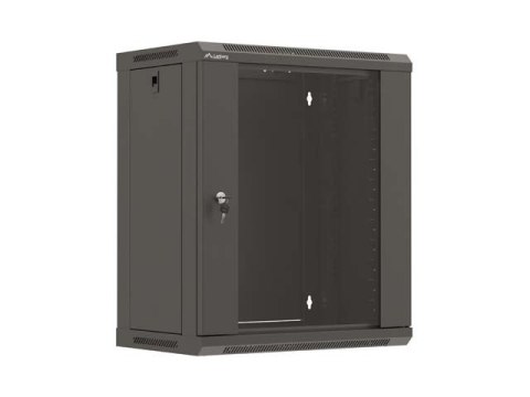 LANBERG SZAFA INSTALACYJNA RACK WISZĄCA 19" 12U 540X350 CZARNA DRZWI PRZESZKLONE (FLAT PACK)