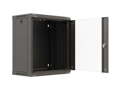 LANBERG SZAFA INSTALACYJNA RACK WISZĄCA 19" 12U 540X350 CZARNA DRZWI PRZESZKLONE (FLAT PACK)