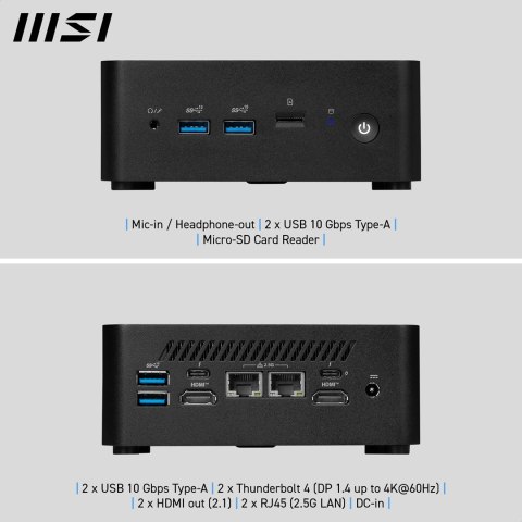 MSI Cubi NUC 1MG-014BEU Mini PC Czarny 100U Intel SoC
