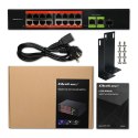 Qoltec Przełącznik sieciowy SWITCH Fast Ethernet PoE | 16x RJ45 10/100 Mb/s | 2x RJ45 Uplink 1000 Mb/s | 1x SFP 1000 Mb/s