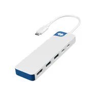 HYPER HD4101BUGL stacja dokująca USB Type-C Niebieski, Biały