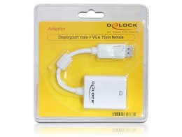 DeLOCK 61766 adapter kablowy 0,125 m VGA (D-Sub) DisplayPort Biały