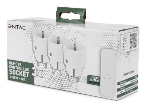 Entac ES-3S-RC adapter wtyczek zasilających Biały