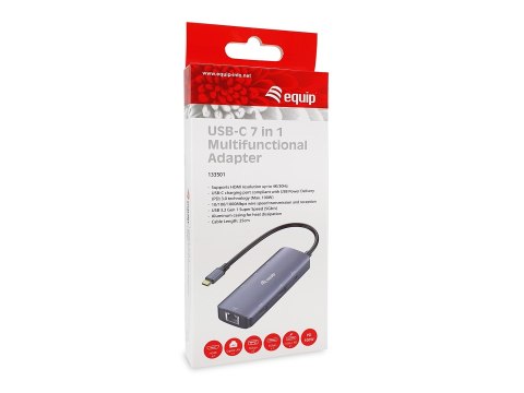 Equip 133501 stacja dokująca Przewodowa USB 3.2 Gen 1 (3.1 Gen 1) Type-C Szary