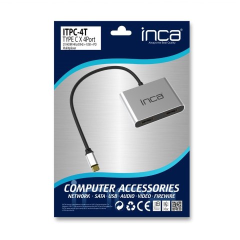 Inca ITPC-4T huby i koncentratory USB 3.2 Gen 1 (3.1 Gen 1) Type-C Aluminium