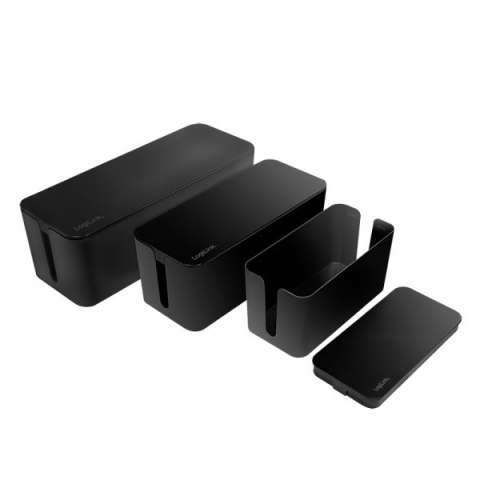 LogiLink KAB0077 organizator na kable Uniwersalne Skrzynka kablowa Czarny 3 szt.