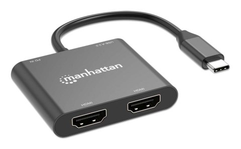Manhattan 154321 adapter kablowy 0,15 m USB Type-C 2 x HDMI Czarny