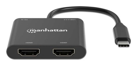 Manhattan 154321 adapter kablowy 0,15 m USB Type-C 2 x HDMI Czarny