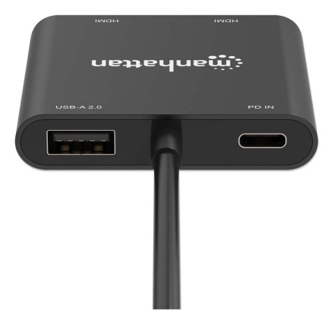 Manhattan 154321 adapter kablowy 0,15 m USB Type-C 2 x HDMI Czarny