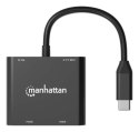 Manhattan 154321 adapter kablowy 0,15 m USB Type-C 2 x HDMI Czarny