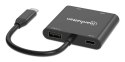 Manhattan 154321 adapter kablowy 0,15 m USB Type-C 2 x HDMI Czarny