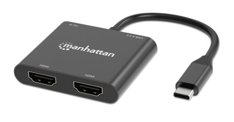 Manhattan 154321 adapter kablowy 0,15 m USB Type-C 2 x HDMI Czarny