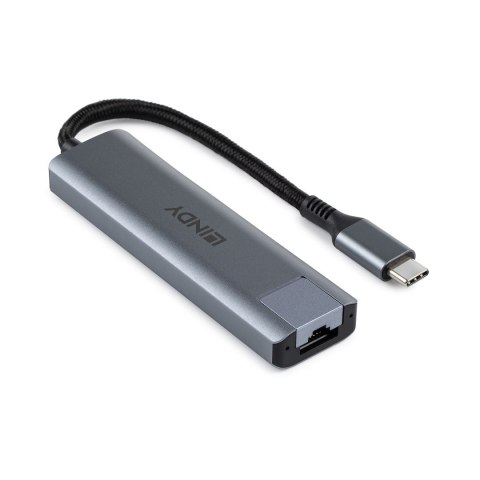 Lindy 43422 huby i koncentratory USB 3.2 Gen 2 (3.1 Gen 2) Type-C 10000 Mbit/s Szary