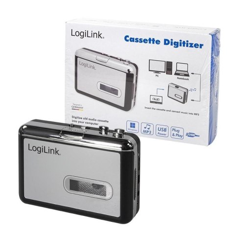 LogiLink UA0156 magnetofon 1 płyt(y) Czarny, Srebrny