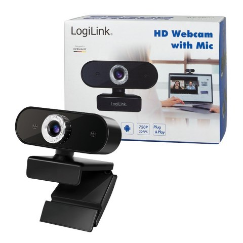 LogiLink UA0368 kamera internetowa 1280 x 720 px USB 2.0 Czarny