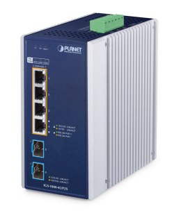 PLANET IGS-1000-4UP2X przełącznik sieciowy 2.5G Ethernet (100/1000/2500) Obsługa PoE Aluminium, Niebieski