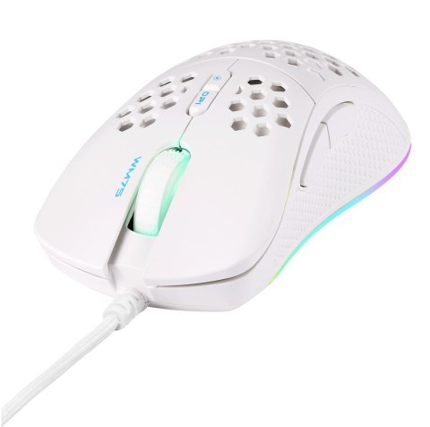 Deltaco Gaming GAM-108-W myszka Dla praworęcznych USB Typu-A Optyczny 6400 DPI