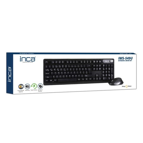 Inca IWS-549U klawiatura Dołączona myszka Biuro RF Bezprzewodowy + USB Czarny