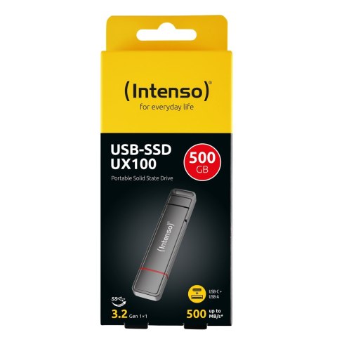 Intenso 3850450 Zewnętrzny dysk SSD 500 GB USB Type-A / USB Type-C 3.2 Gen 1 (3.1 Gen 1) Antracyt