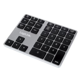 LogiLink ID0187 klawiatura numeryczna Uniwersalne Bluetooth Aluminium, Czarny