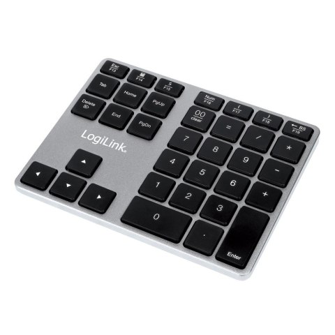 LogiLink ID0187 klawiatura numeryczna Uniwersalne Bluetooth Aluminium, Czarny