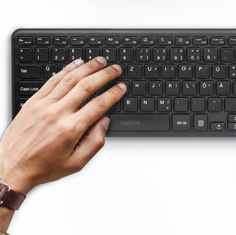 LogiLink ID0188 klawiatura Dom RF Wireless QWERTZ Czarny