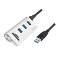 LogiLink CR0045 huby i koncentratory USB 3.2 Gen 1 (3.1 Gen 1) Type-A 5000 Mbit/s Srebrny