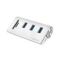 LogiLink CR0045 huby i koncentratory USB 3.2 Gen 1 (3.1 Gen 1) Type-A 5000 Mbit/s Srebrny