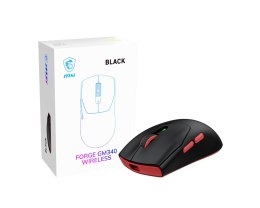 MSI Forge Gm340 Wireless Black myszka Gaming Oburęczny RF Wireless + Bluetooth Optyczny 12000 DPI