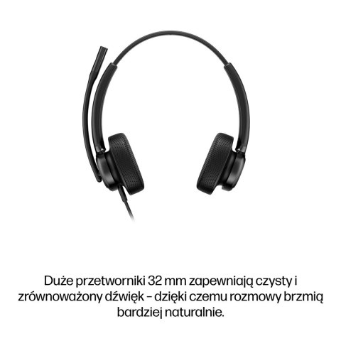 HP Poly Mission 425 - przewodowy zestaw słuchawkowy USB stereo (opakowanie zbiorcze)
