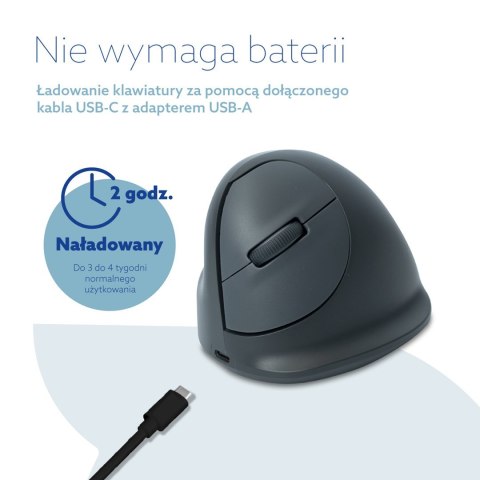 R-Go Tools Mysz pionowa R-Go HE Basic, mysz ergonomiczna, rozmiar medium (długość dłoni 165-185 mm), dla leworęcznych, Bluetooth