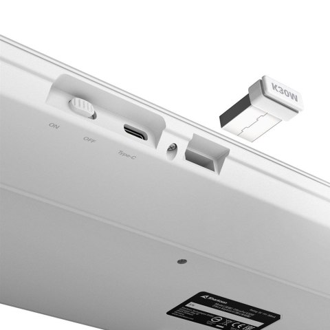 Sharkoon OfficePal K30W wh klawiatura Dom/Biuro USB QWERTZ Niemiecki Biały