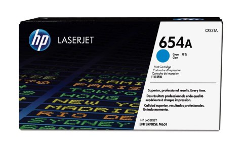 HP 654A Cyan LaserJet Tonerpatrone