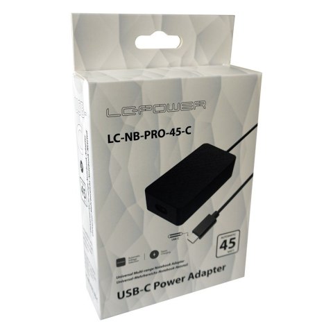 LC-Power LC-NB-PRO-45-C adapter zasilający/ inwentor Wewnętrzna 45 W Czarny