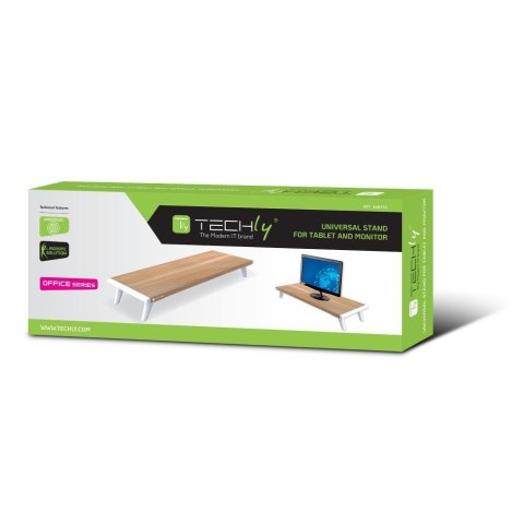 Techly ICA-MS 389 uchwyt / stojak do monitorów Biurko Biały, Drewno