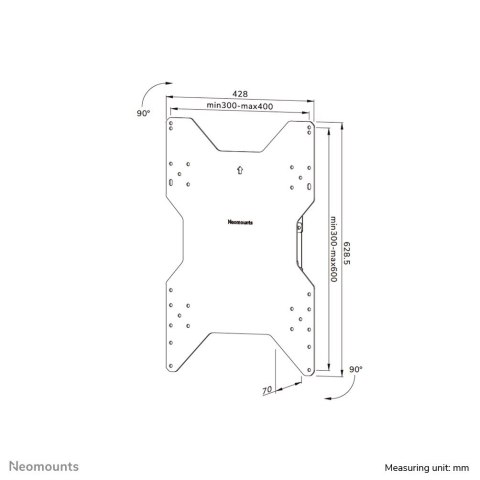 Neomounts WL85-515BL16 uchwyt do telewizorów 190,5 cm (75") Czarny