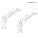 MACLEAN UCHWYT SKŁADANY POD PÓŁKĘ ŚCIENNĄ UCHWYT SKŁADANY PÓŁKI ŚCIENNEJ MACLEAN, MIN 250MM, MAX 500MM, MAX 50KG, 2 SZTUKI, M