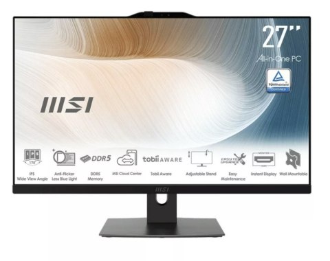 Komputer All-in-One MSI Modern AM272P 1M-1293XEU (27"/I5 120U/integ/16GB/SSD512GB/Czarny)