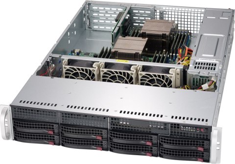 Supermicro CSE-825TQC-R802WB Black 2U SC825TQC SAS3 WIO Chassis w/ Red. 800W PWS