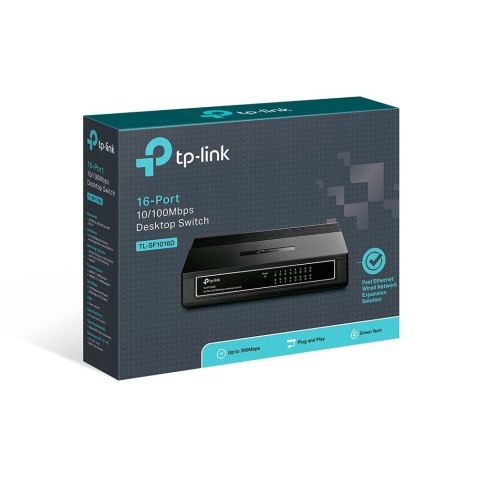 TP-Link TL-SF1016D przełącznik sieciowy Fast Ethernet (10/100) Czarny