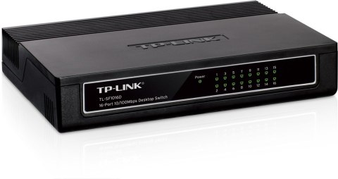 TP-Link TL-SF1016D przełącznik sieciowy Fast Ethernet (10/100) Czarny