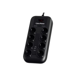 CyberPower P0820SUF0-DE ochrona przeciwprzepięciowa Czarny 8 x gniazdo sieciowe 200 - 250 V 1,8 m