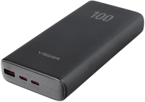 VEGER T100 bank mocy Litowo-jonowa (Li-Ion) 20000 mAh Czarny