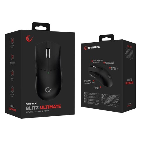 RAMPAGE MYSZ BEZPRZEWODOWA BLITZ ULTIMATE OPTYCZNA 8K 30000DPI PAW3950 TRI-MODE BLACK