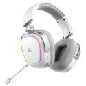 RAMPAGE SŁUCHAWKI BEZPRZEWODOWE NAUSZNE RETSU BT 2.4G RGB WHITE
