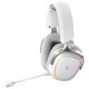 RAMPAGE SŁUCHAWKI BEZPRZEWODOWE NAUSZNE RETSU BT 2.4G RGB WHITE