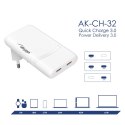 AKYGA ŁADOWARKA 2X USB-C AK-CH-32